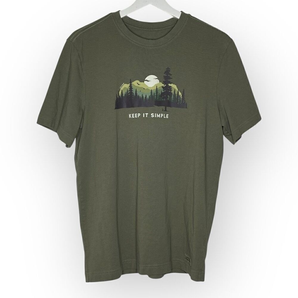 Life is Good Crusher Keep it Simple Evergreen Silo Short Slve T-Shirt Men Small